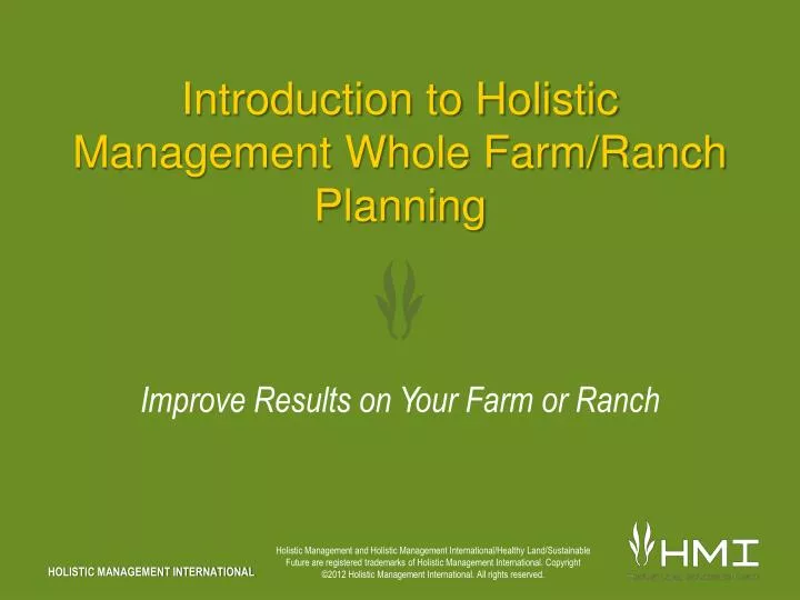 introduction to holistic management whole farm ranch planning