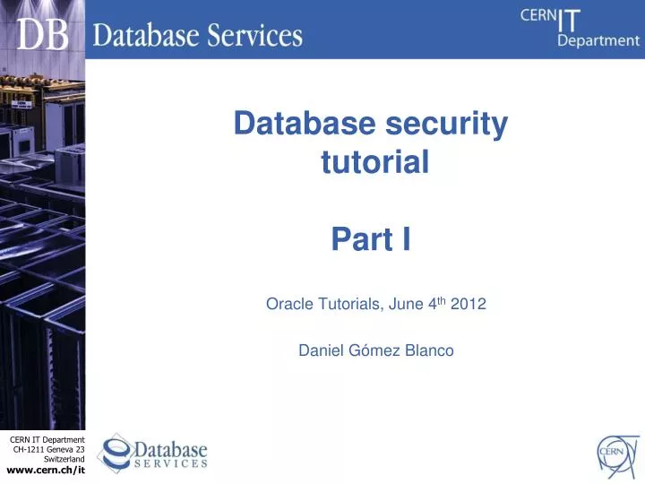 database s ecurity tutorial part i