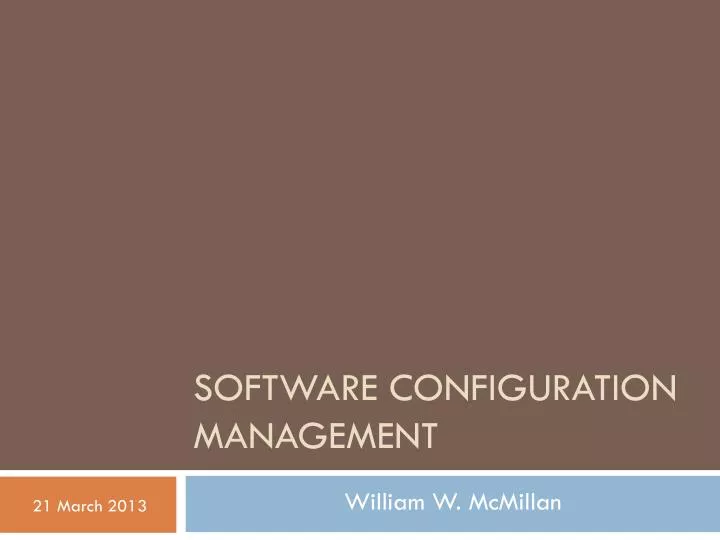 software configuration management