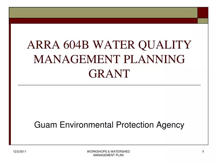 arra 604b water quality management planning grant