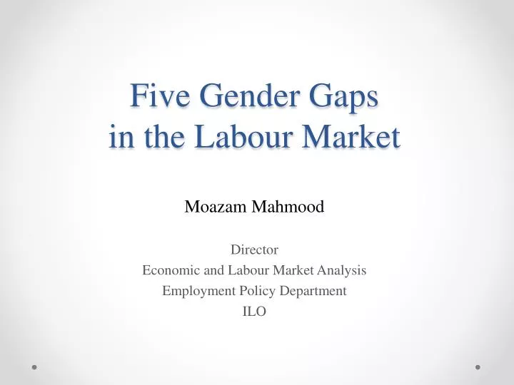 five gender gaps in the labour market