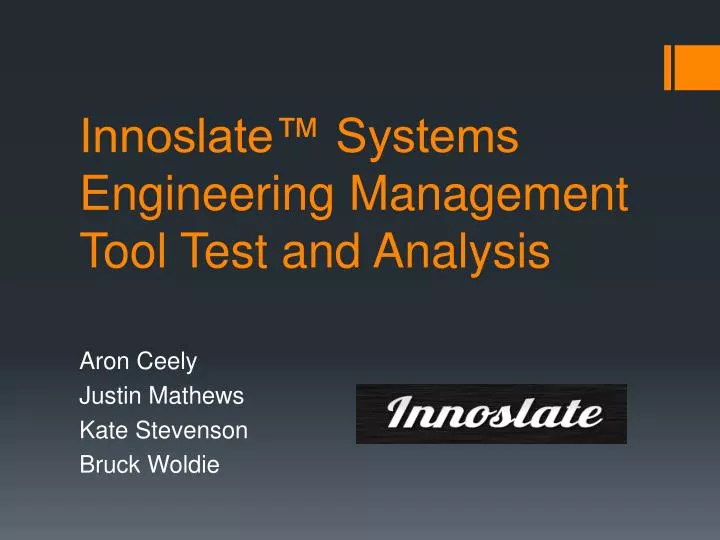 innoslate systems engineering management tool test and analysis