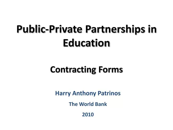 public private partnerships in education contracting forms