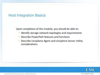 Host Integration Basics