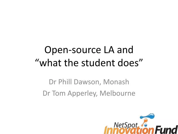 open source la and what the student does