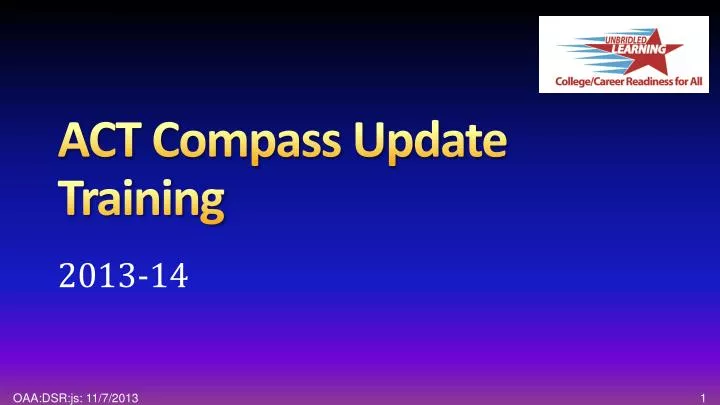 act compass update training