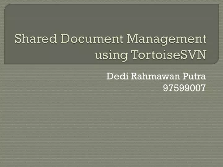 shared document management using tortoisesvn