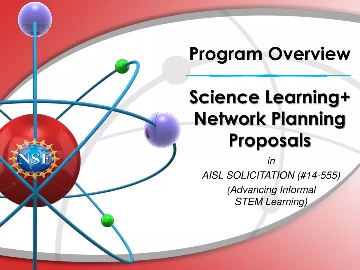 program overview science learning network planning proposals