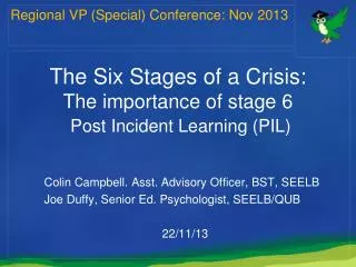 The Six Stages of a Crisis: The importance of stage 6 Post Incident Learning (PIL)