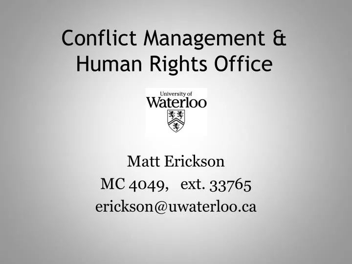 conflict management human rights office