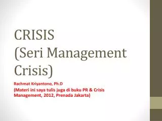 CRISIS (Seri Management Crisis)