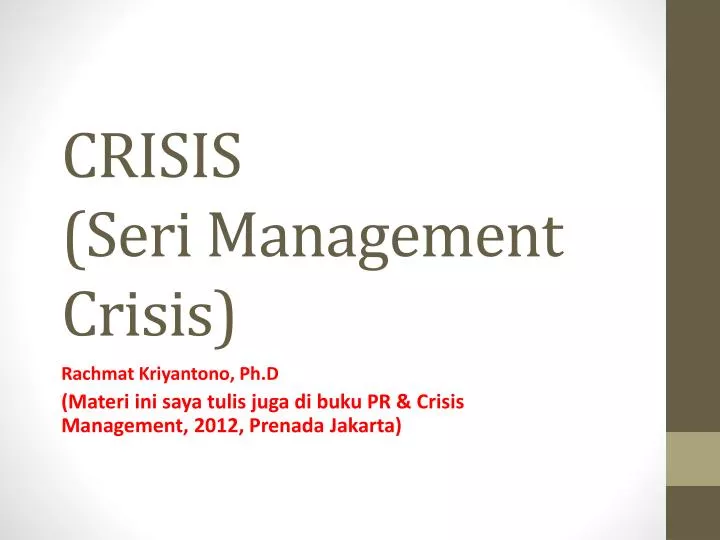crisis seri management crisis