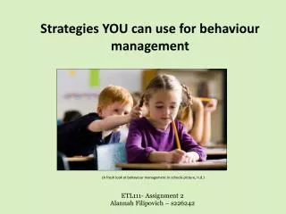 Strategies YOU can use for behaviour management