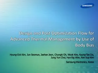 Design and Post Optimization Flow for Advanced Thermal Management by Use of Body Bias