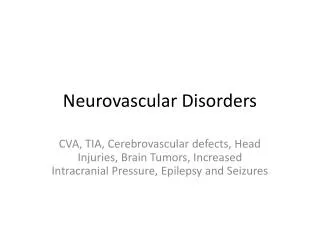 Neurovascular Disorders