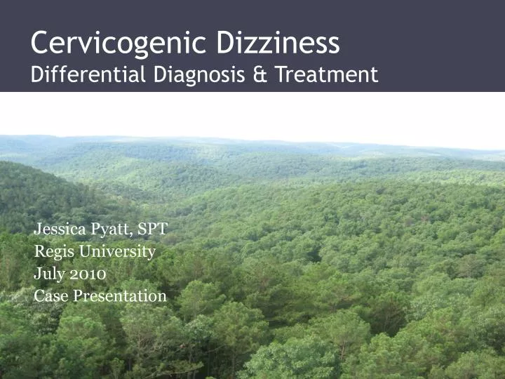 cervicogenic dizziness differential diagnosis treatment