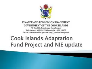 Cook Islands Adaptation Fund Project and NIE update