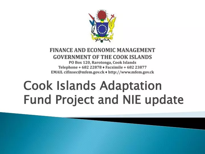 cook islands adaptation fund project and nie update