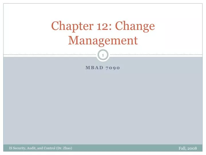 chapter 12 change management