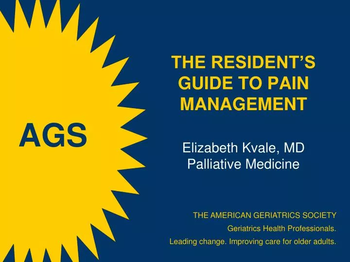 the resident s guide to pain management elizabeth kvale md palliative medicine