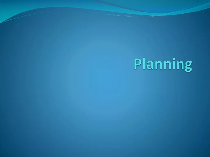 planning