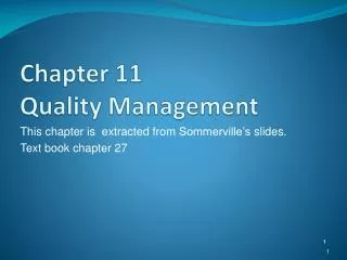 Chapter 11 Quality Management