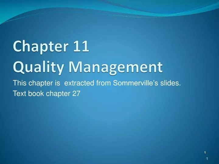 chapter 11 quality management