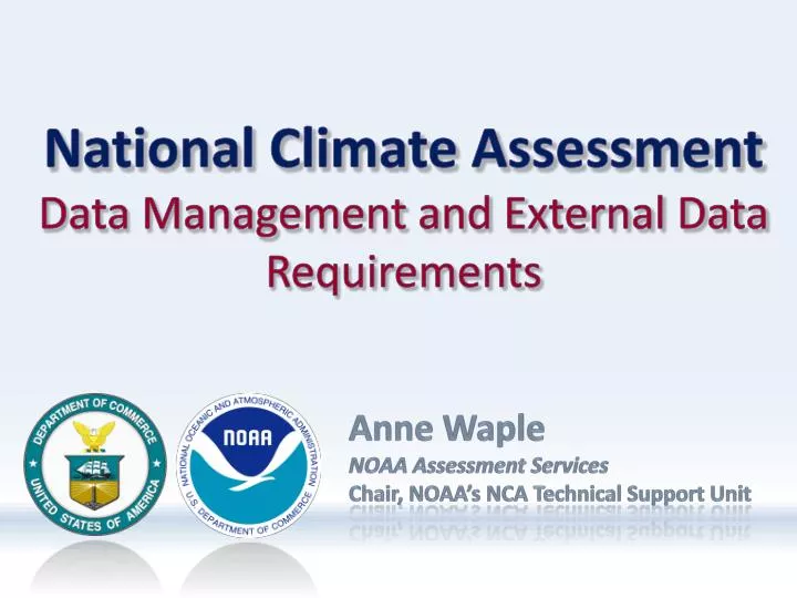 national climate assessment data management and external data requirements