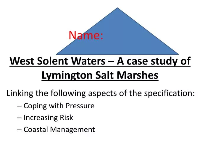 west solent waters a case study of lymington salt marshes
