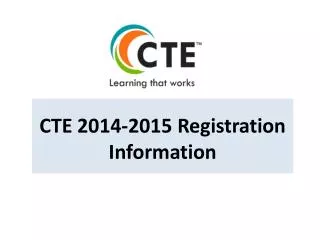 CTE 2014-2015 Registration Information