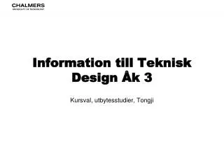 information till teknisk design k 3