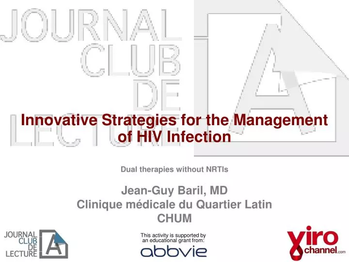 innovative strategies for the management of hiv infection