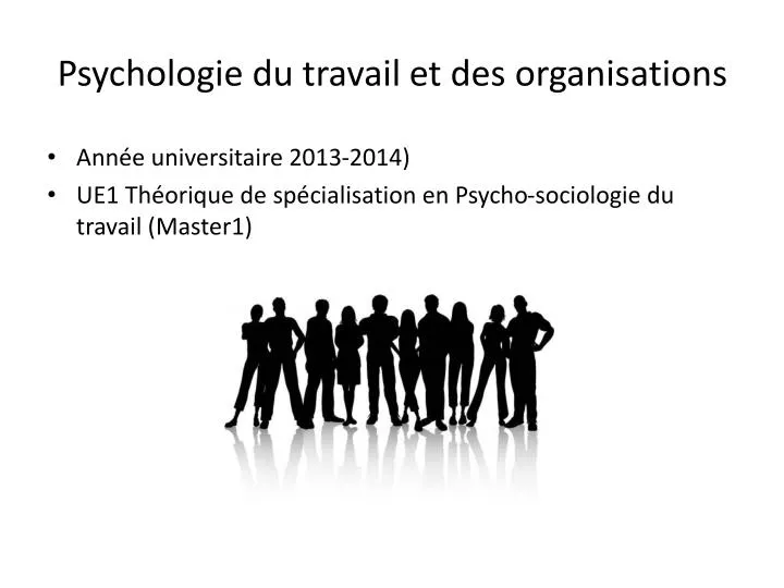 psychologie du travail et des organisations