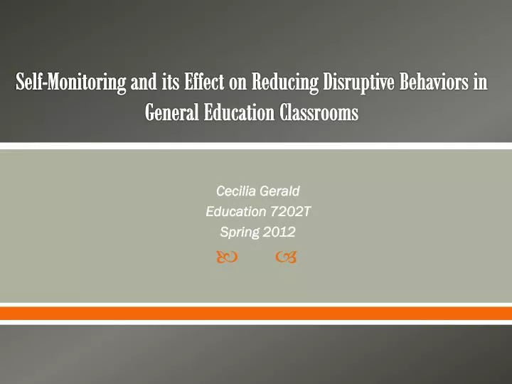 self monitoring and its effect on reducing disruptive b ehaviors in general e ducation c lassrooms