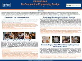 KEEN IDEAS Re-Envisioning Engineering Design Keith Buffinton, Dean of Engineering, Bucknell University