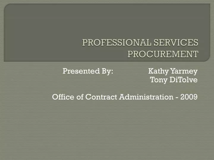 professional services procurement