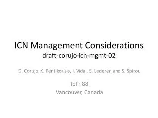 ICN Management Considerations draft-corujo-icn-mgmt-02