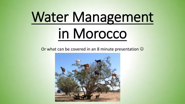 water management in morocco
