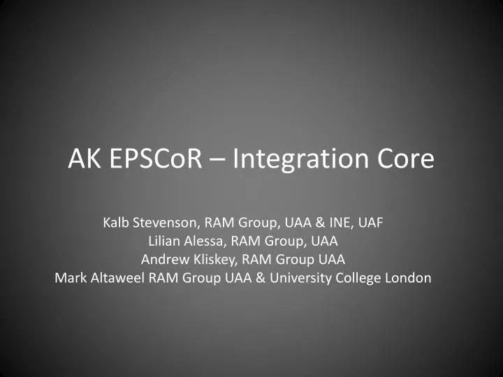 ak epscor integration core