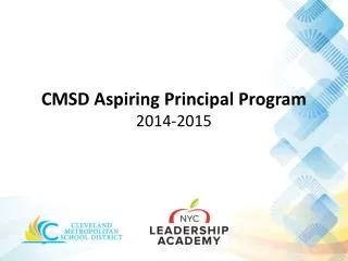 CMSD Aspiring Principal Program 2014-2015