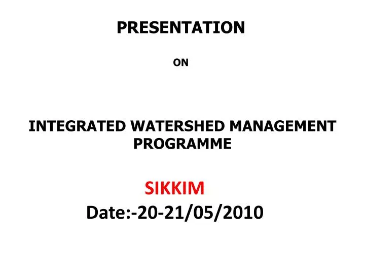 integrated watershed management programme