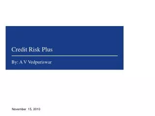 Credit Risk Plus