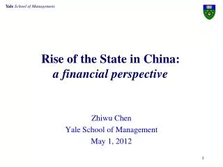 Rise of the State in China: a financial perspective