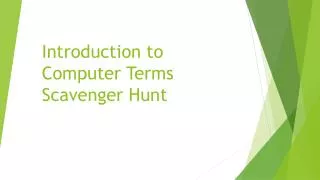 Introduction to Computer Terms Scavenger Hunt