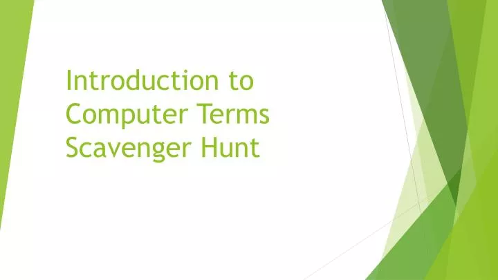 introduction to computer terms scavenger hunt