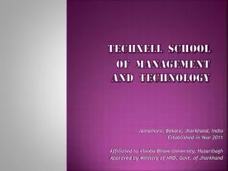 Techxell school of Management and technology