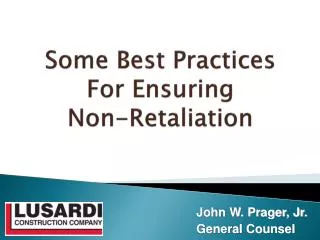 Some Best Practices For Ensuring Non-Retaliation