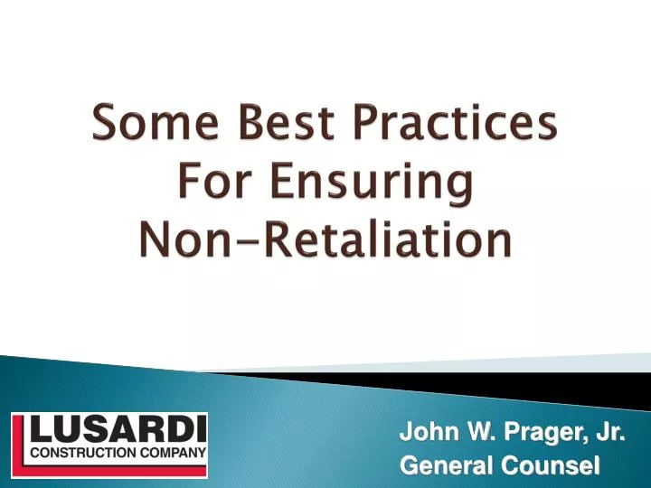 some best practices for ensuring non retaliation