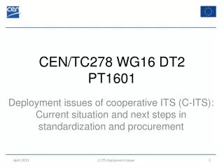 CEN/TC278 WG16 DT2 PT1601