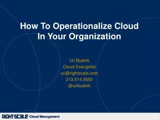 How To Operationalize Cloud In Your Organization
